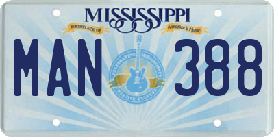 MS license plate MAN388