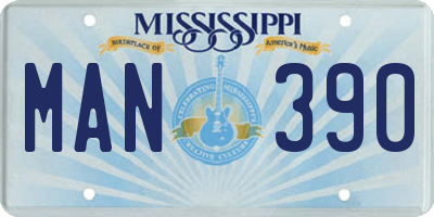 MS license plate MAN390