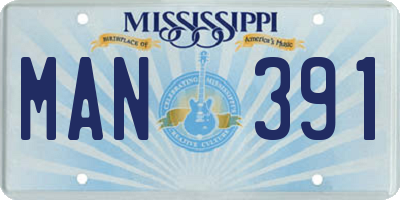 MS license plate MAN391