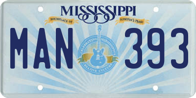 MS license plate MAN393
