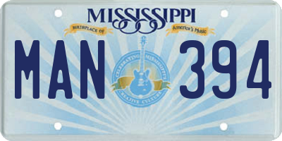 MS license plate MAN394