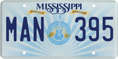 MS license plate MAN395
