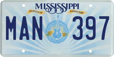 MS license plate MAN397
