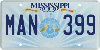 MS license plate MAN399
