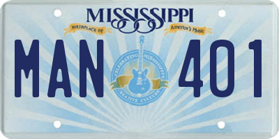 MS license plate MAN401