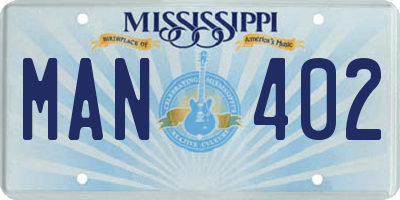 MS license plate MAN402