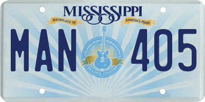 MS license plate MAN405