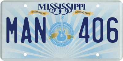 MS license plate MAN406