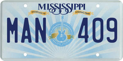 MS license plate MAN409
