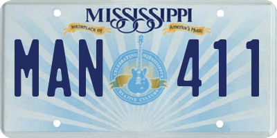 MS license plate MAN411