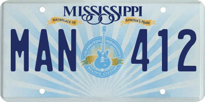MS license plate MAN412