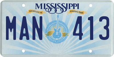 MS license plate MAN413