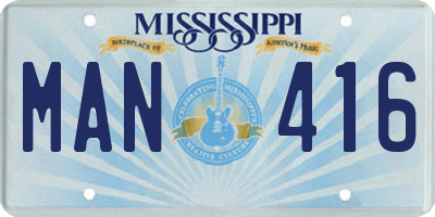 MS license plate MAN416
