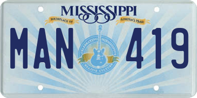 MS license plate MAN419