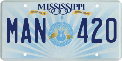 MS license plate MAN420