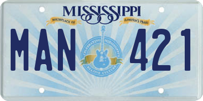 MS license plate MAN421