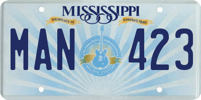 MS license plate MAN423