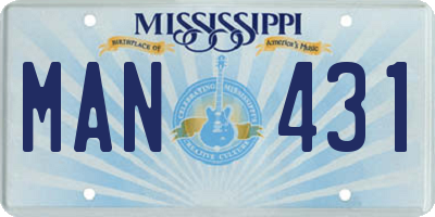 MS license plate MAN431