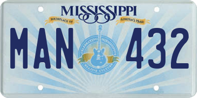 MS license plate MAN432