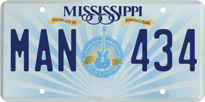 MS license plate MAN434