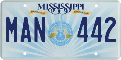 MS license plate MAN442