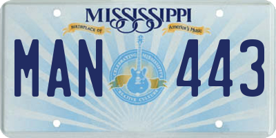MS license plate MAN443