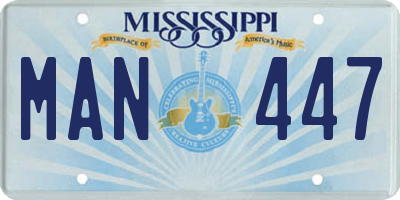 MS license plate MAN447