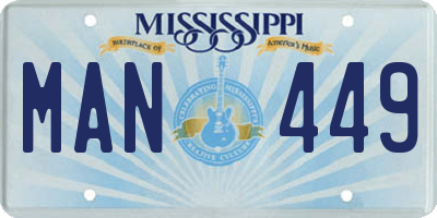 MS license plate MAN449