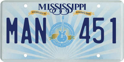MS license plate MAN451