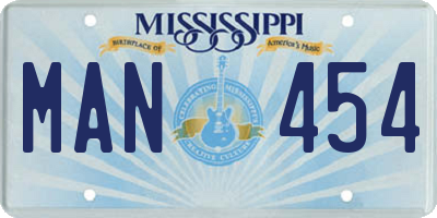 MS license plate MAN454