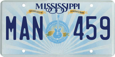 MS license plate MAN459
