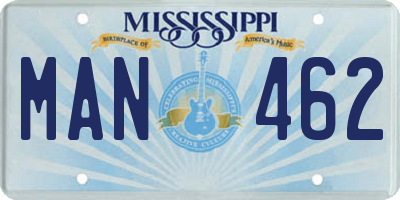 MS license plate MAN462