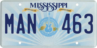MS license plate MAN463