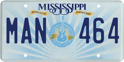 MS license plate MAN464