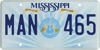 MS license plate MAN465