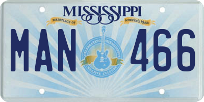 MS license plate MAN466