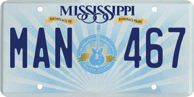 MS license plate MAN467