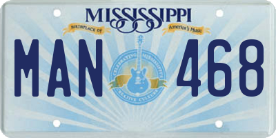 MS license plate MAN468
