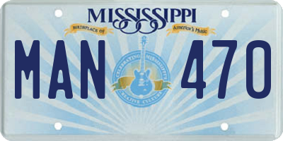 MS license plate MAN470