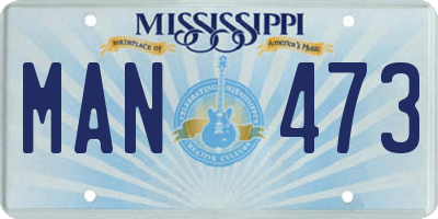 MS license plate MAN473