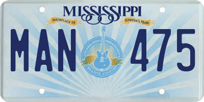 MS license plate MAN475