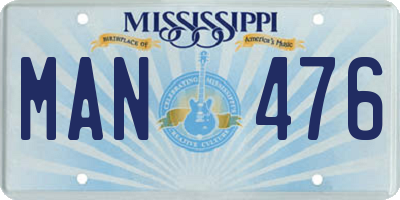MS license plate MAN476