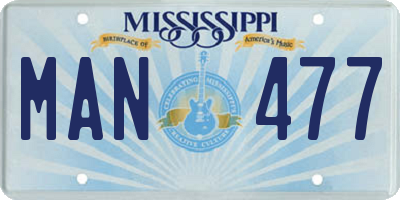 MS license plate MAN477