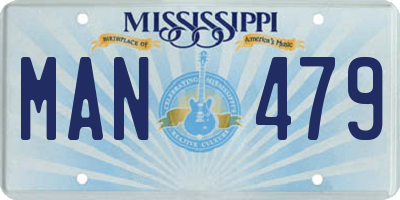 MS license plate MAN479