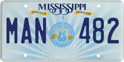 MS license plate MAN482