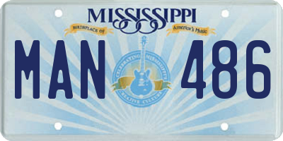 MS license plate MAN486