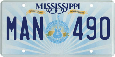 MS license plate MAN490