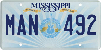MS license plate MAN492