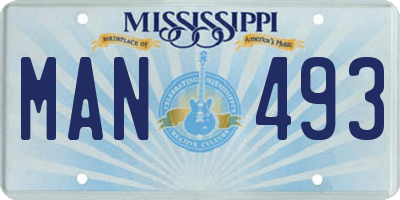 MS license plate MAN493