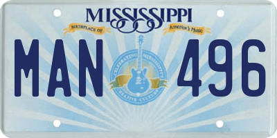 MS license plate MAN496